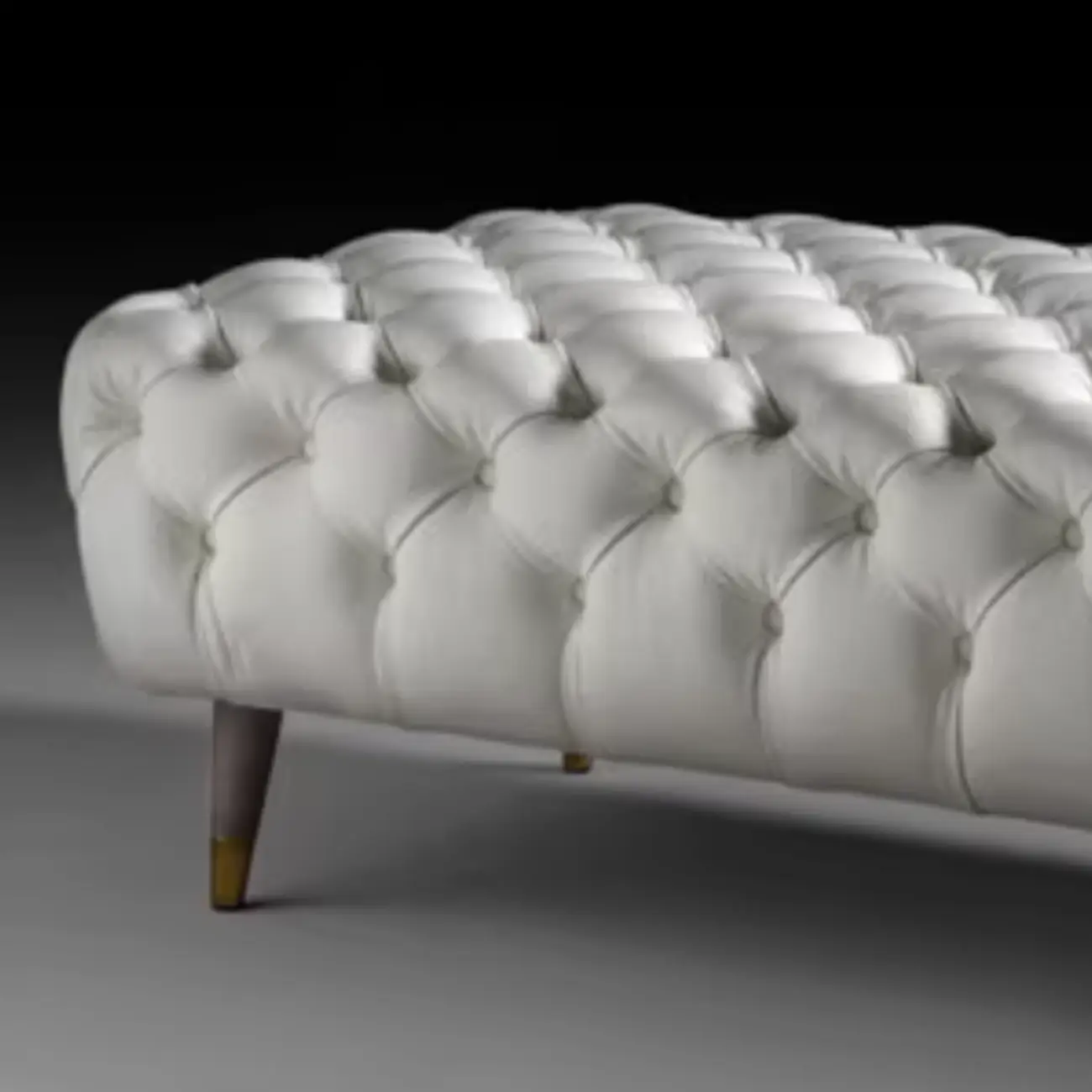 Contemporary White Tufted Upholstered Bedroom Bench Image - 4 | homeyfad
