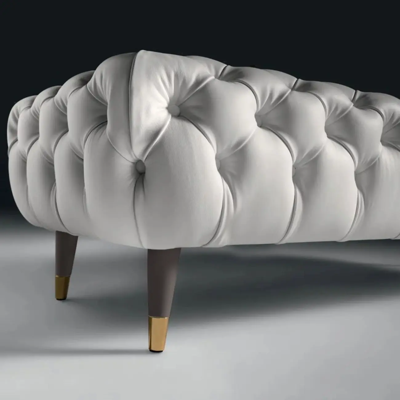 Contemporary White Tufted Upholstered Bedroom Bench Image - 5 | homeyfad