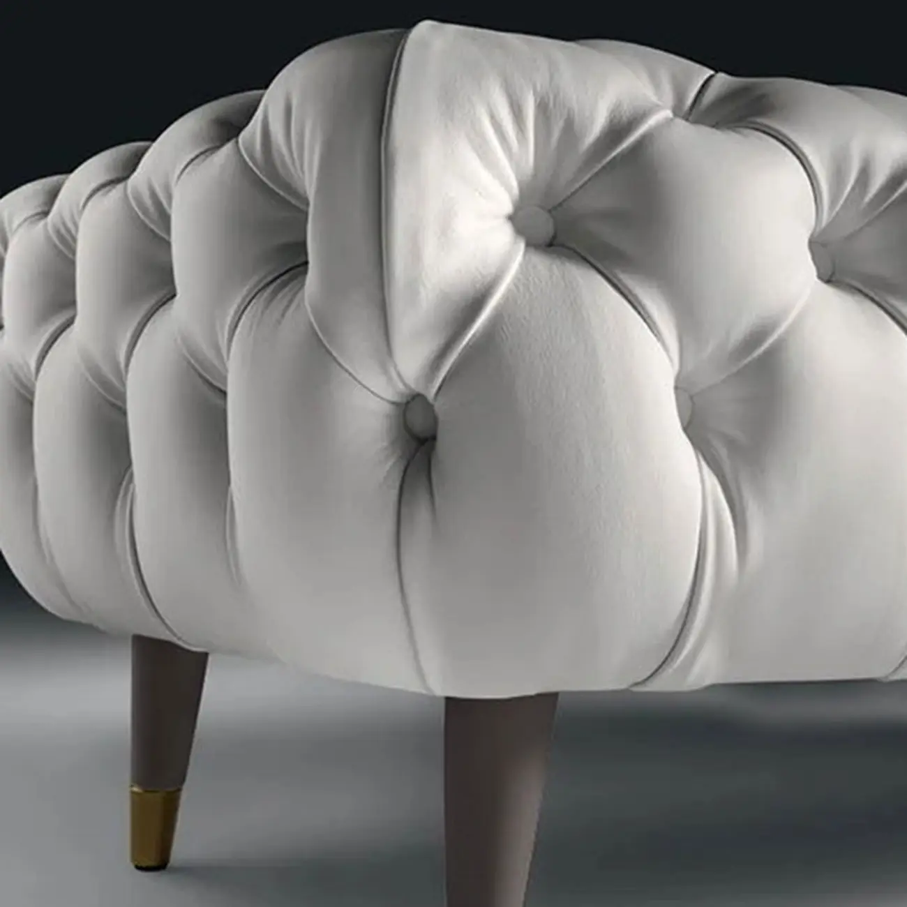 Contemporary White Tufted Upholstered Bedroom Bench Image - 7 | homeyfad