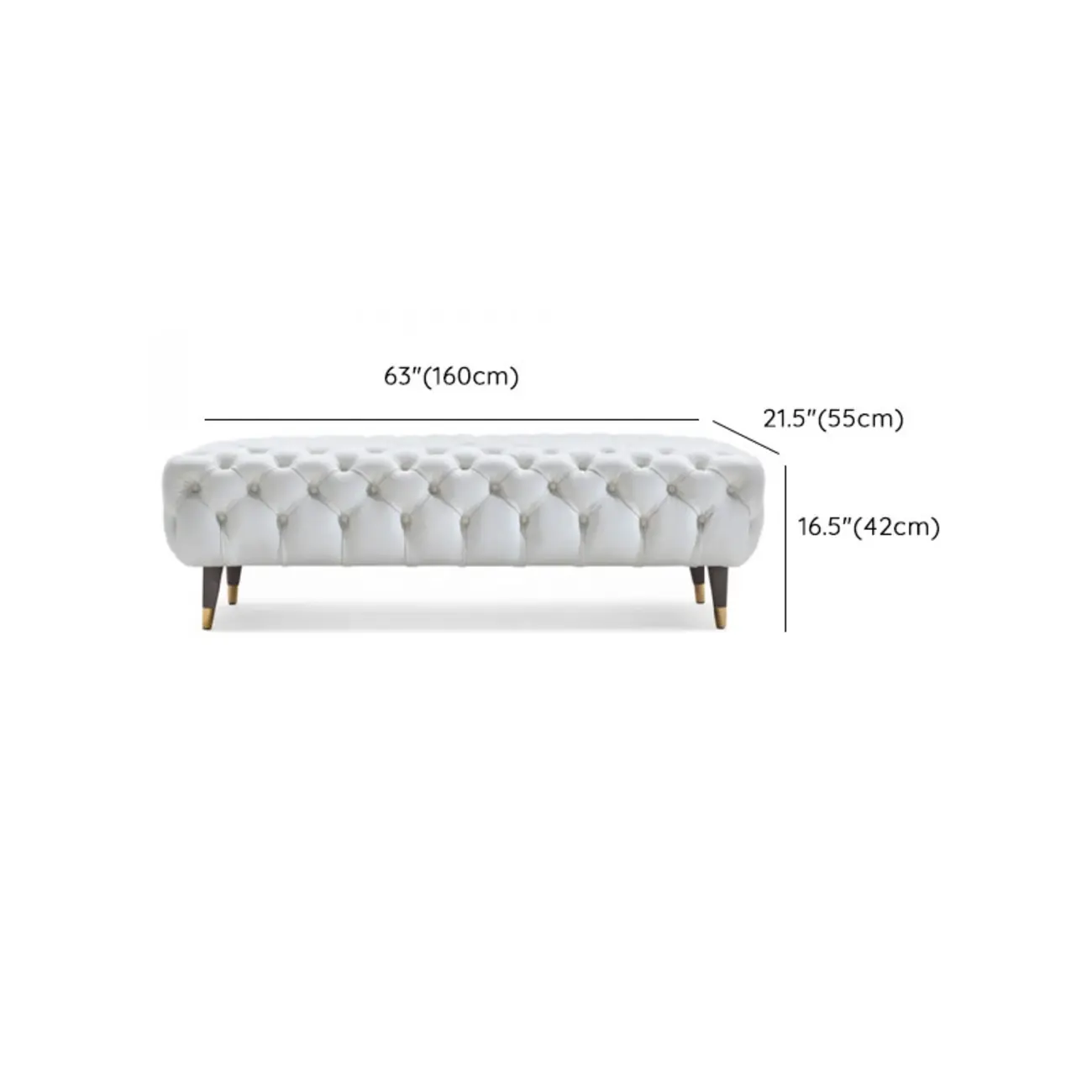 Contemporary White Tufted Upholstered Bedroom Bench Image - 10 | homeyfad