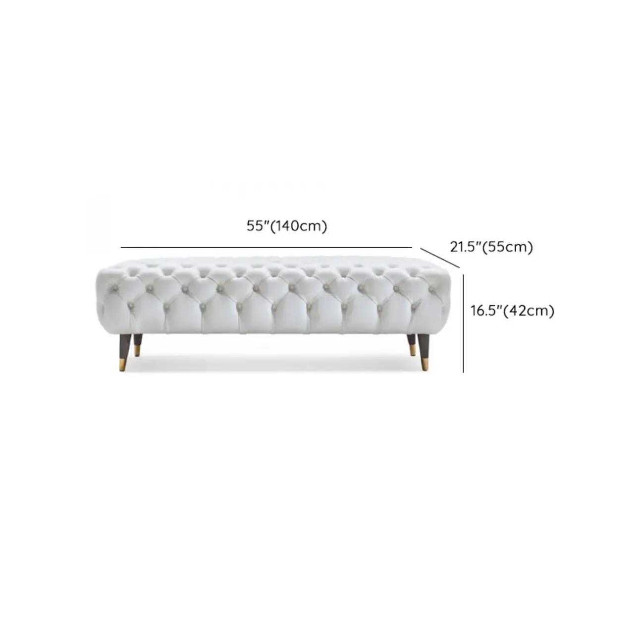 Contemporary White Tufted Upholstered Bedroom Bench Image - 11 | homeyfad