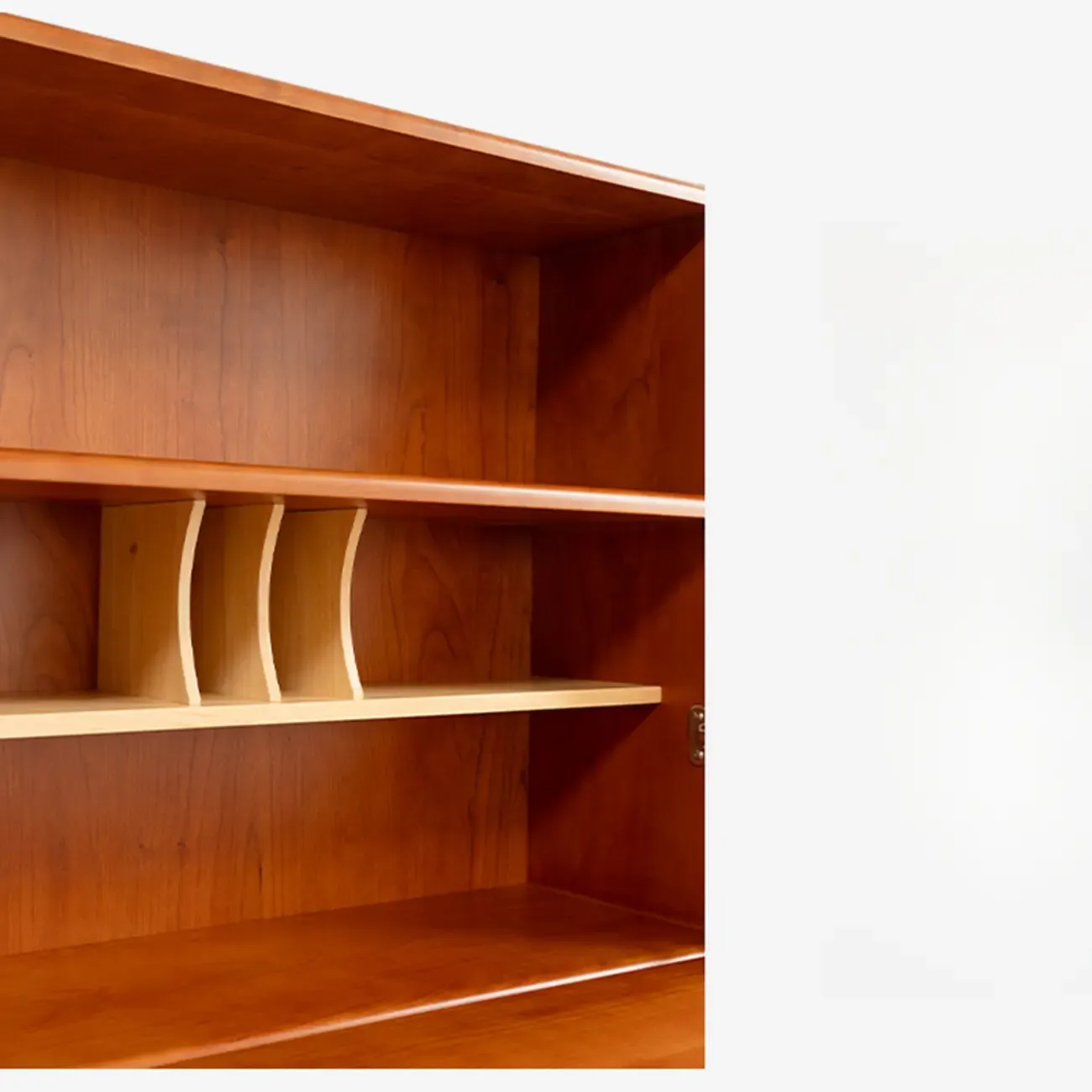 Mid-century Modern Wood Vertical Bookcase With Drop-down Door Image - 11