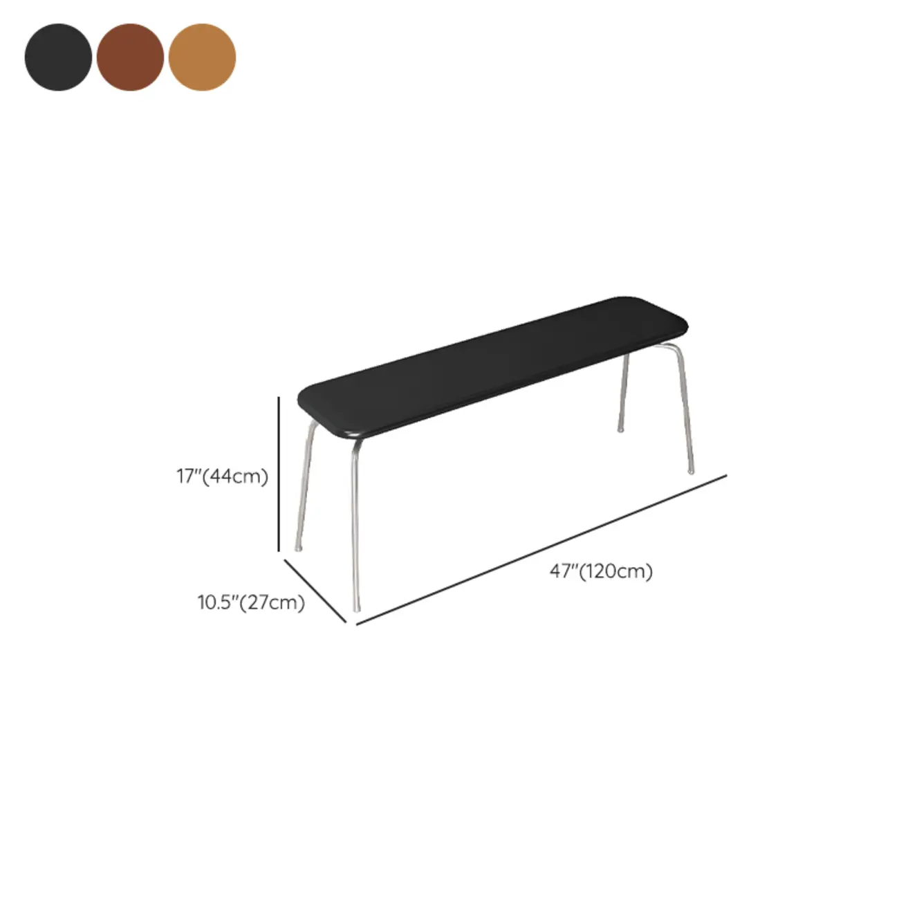 Modern Wood Bedroom Bench with Metal Frame #size | homeyfad