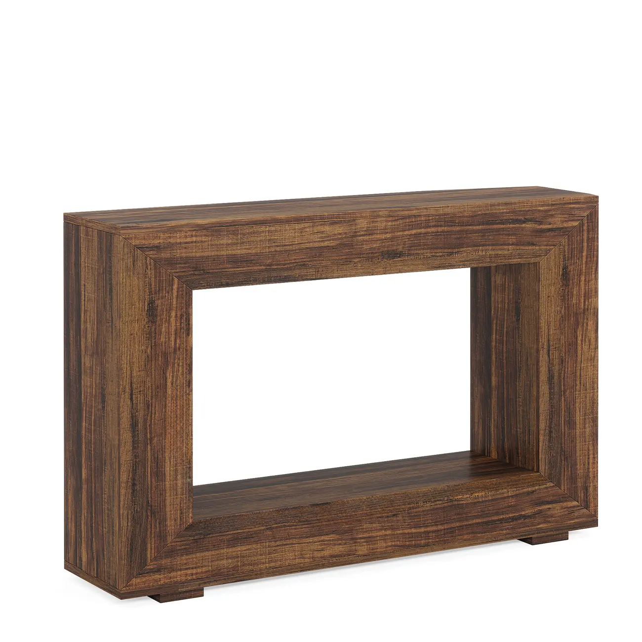 Vintage Wood Console Table Rectangular with Shelf Image - 4 | homeyfad