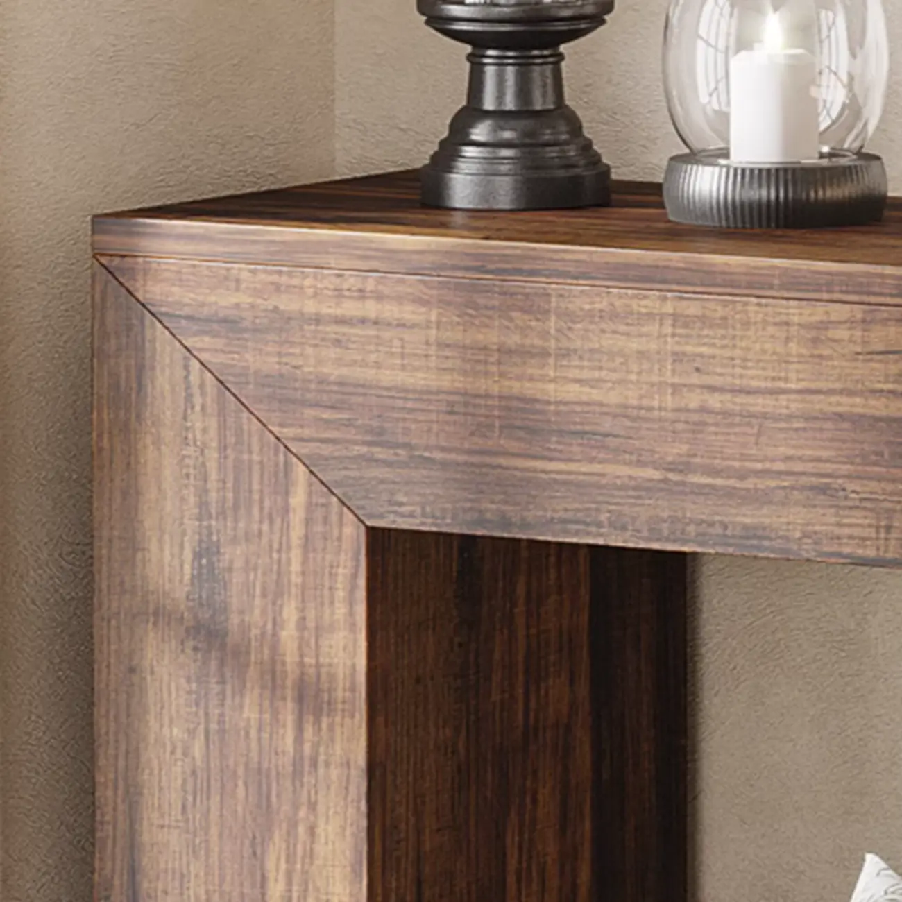 Vintage Wood Console Table Rectangular with Shelf Image - 8 | homeyfad