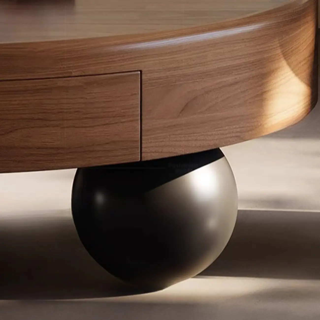 Nesting Elegant Modern Wood Round Coffee Table Set Image - 9 | homeyfad