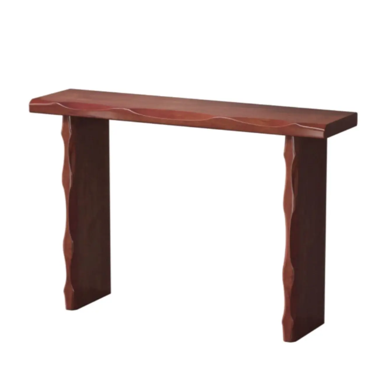 Mid-century Modern Live Edge Rectangular Wood Console Table Image - 10 | homeyfad