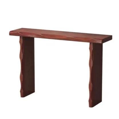 Mid-century Modern Live Edge Rectangular Wood Console Table Image - 10
