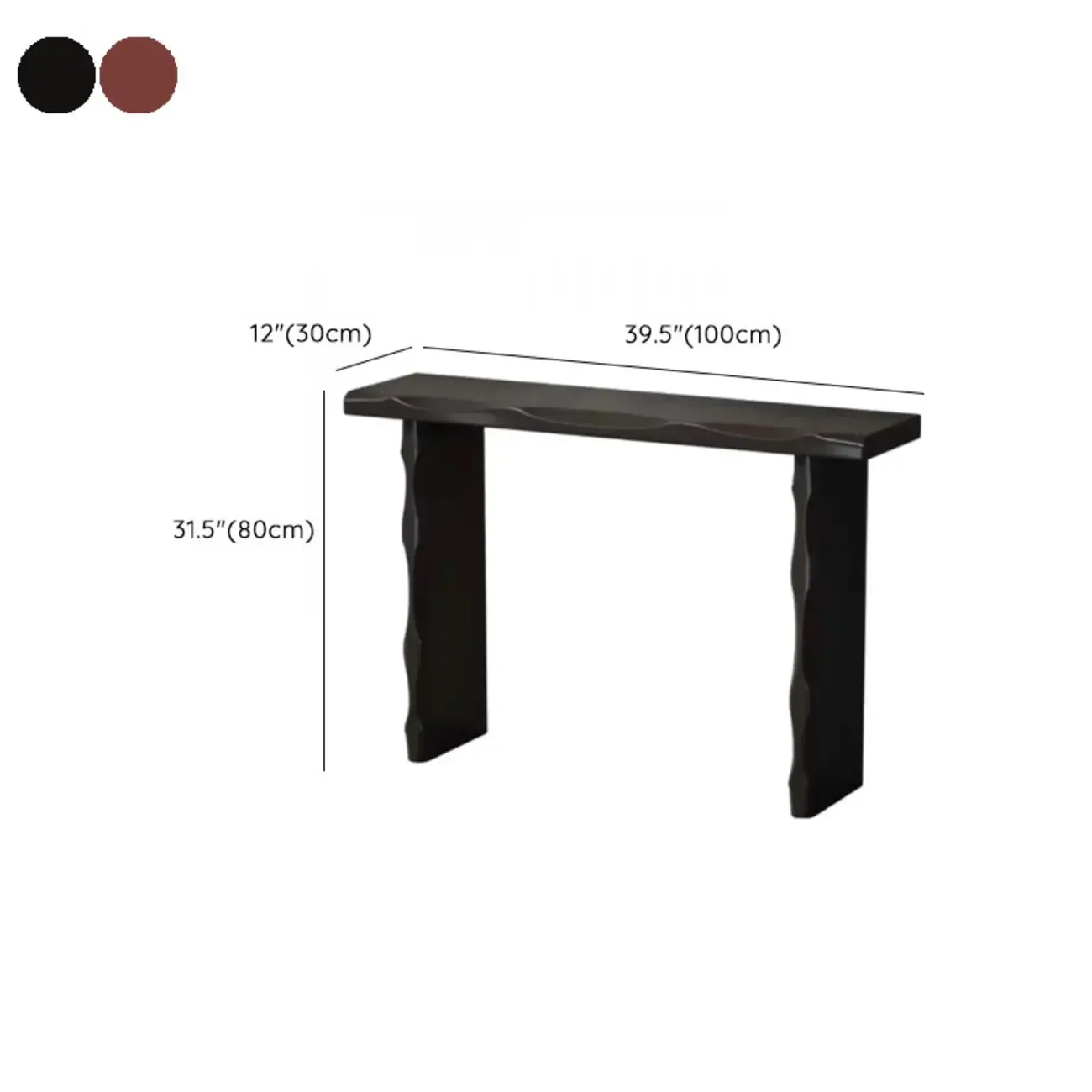 Mid-century Modern Live Edge Rectangular Wood Console Table Image - 12