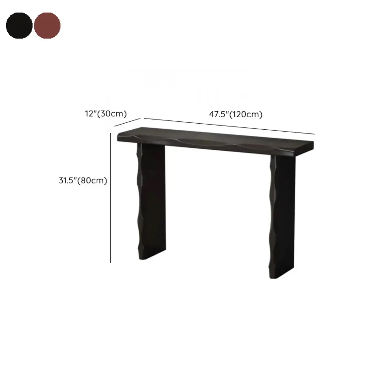 Mid-century Modern Live Edge Rectangular Wood Console Table Image - 13