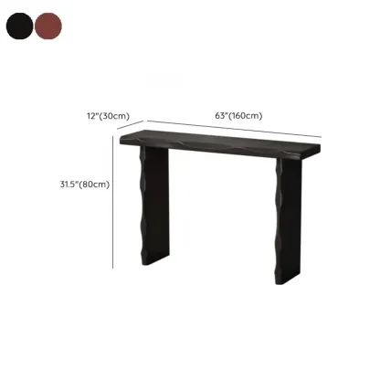 Mid-century Modern Live Edge Rectangular Wood Console Table Image - 15