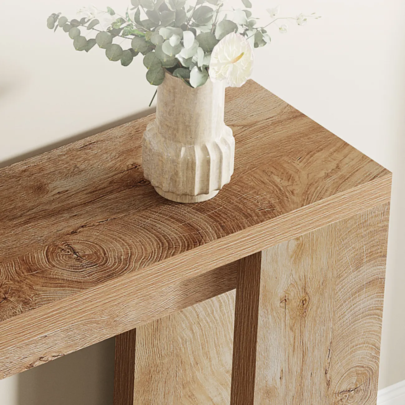 Rectangular Wood Modern Long Entryway Console Table Image - 6 | homeyfad