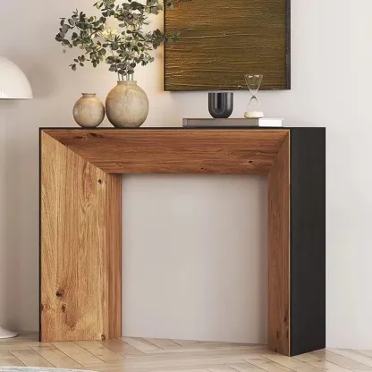 Contemporary Wood Console Table in Midnight Black Image - 1