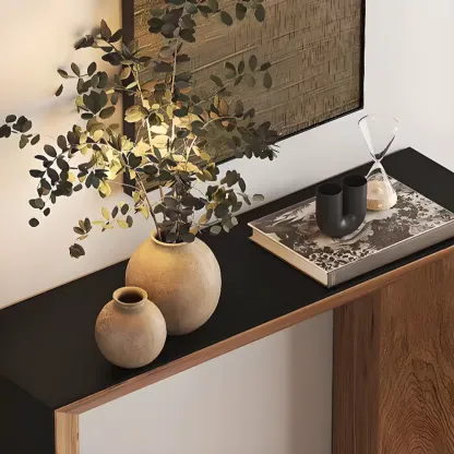 Contemporary Wood Console Table in Midnight Black Image - 5