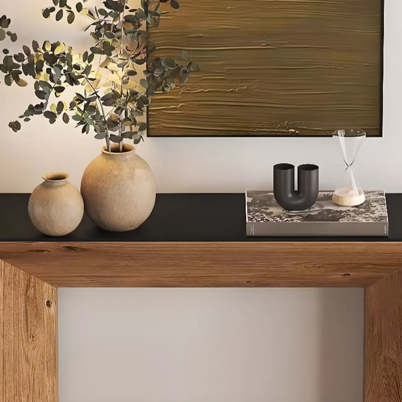 Contemporary Wood Console Table in Midnight Black Image - 6