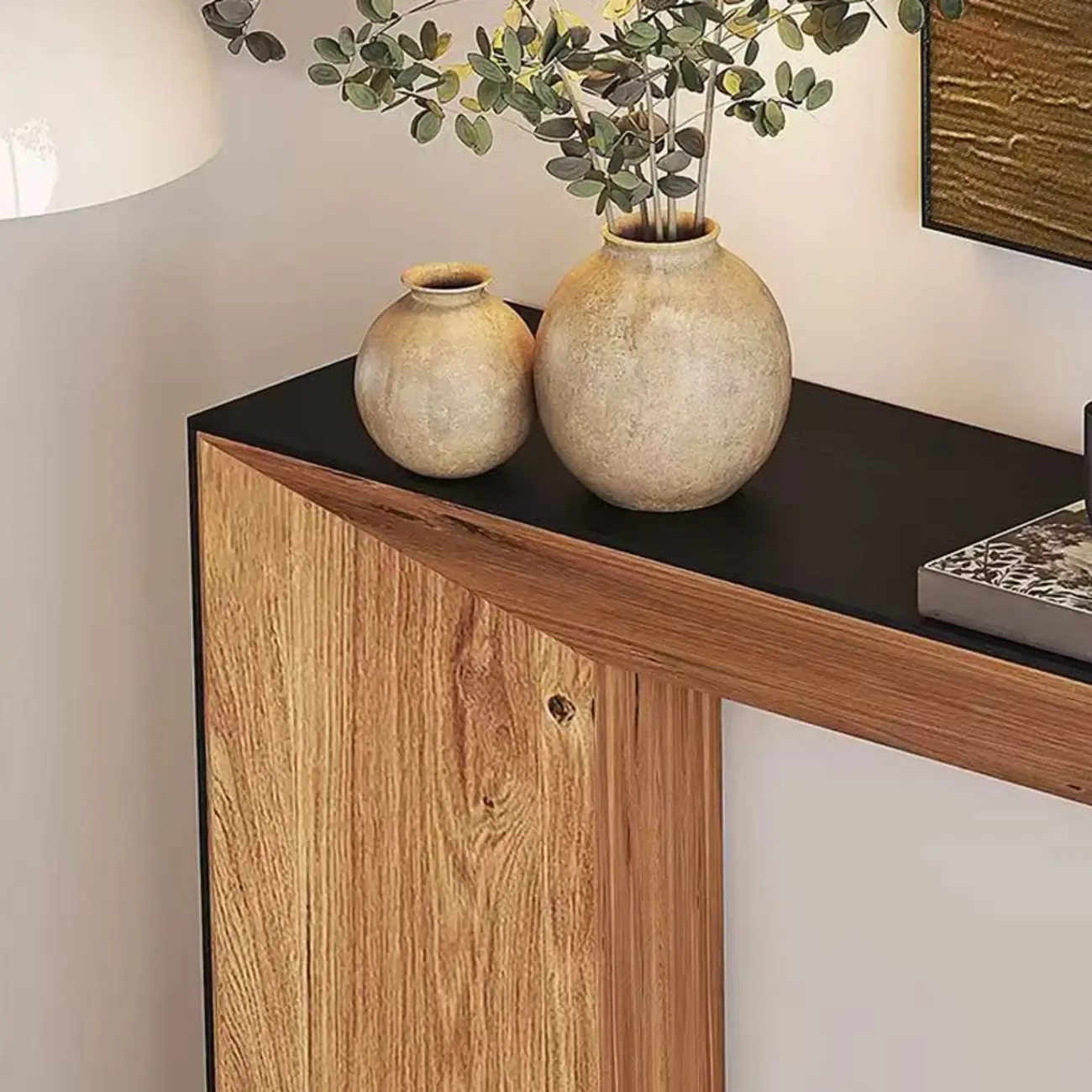 Contemporary Wood Console Table in Midnight Black Image - 7