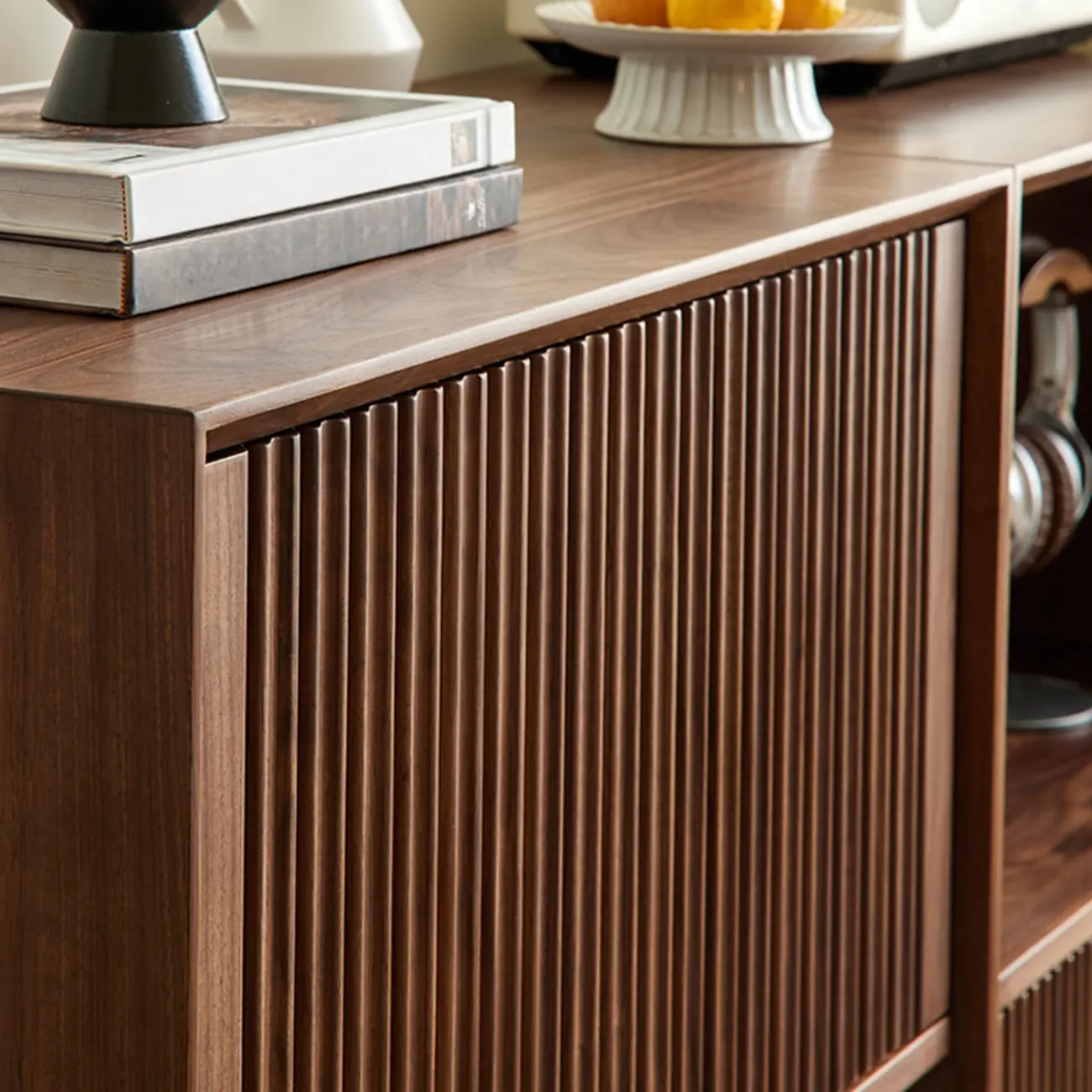 Solid Wood Modern Open Back Horizontal Bookcase With Storage Image - 9 | homeyfad