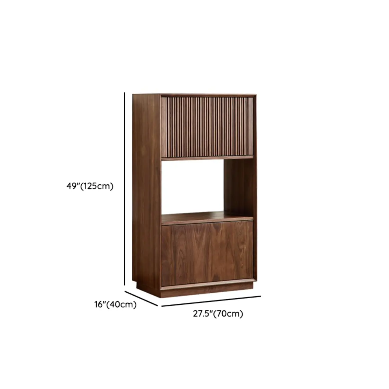 Solid Wood Modern Open Back Horizontal Bookcase With Storage #size | homeyfad