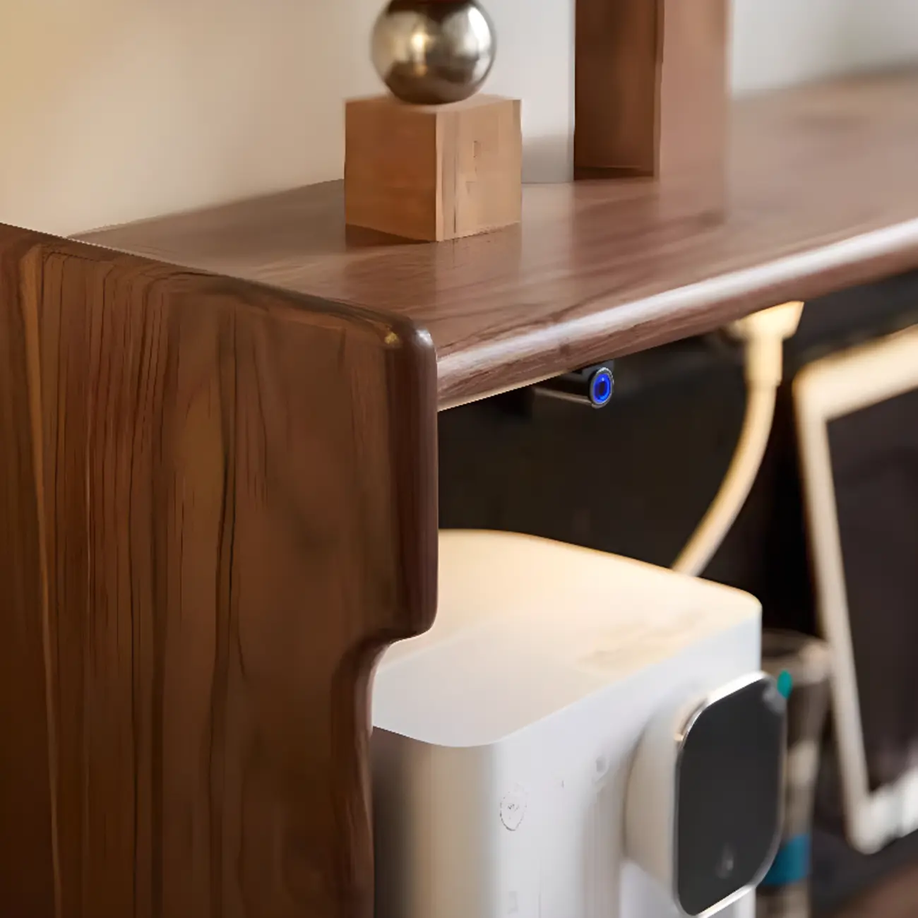 Modern Walnut Stone Countertop Buffet with Cabinets Image - 4 | homeyfad