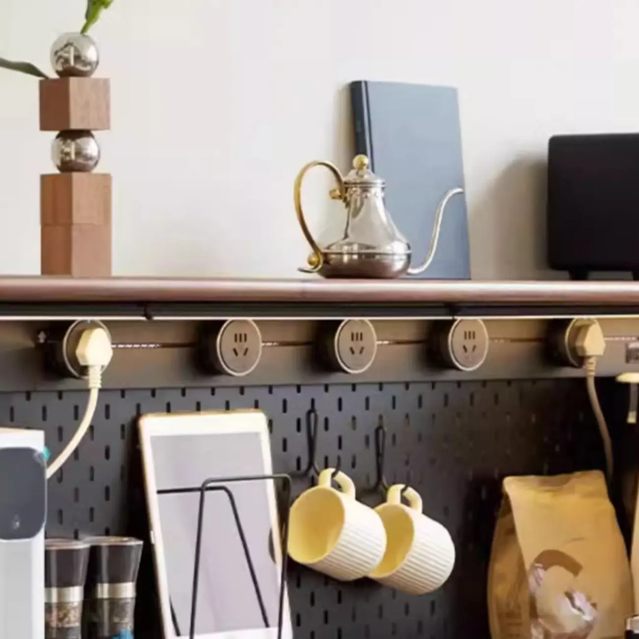 Modern Walnut Stone Countertop Buffet with Cabinets Image - 6 | homeyfad