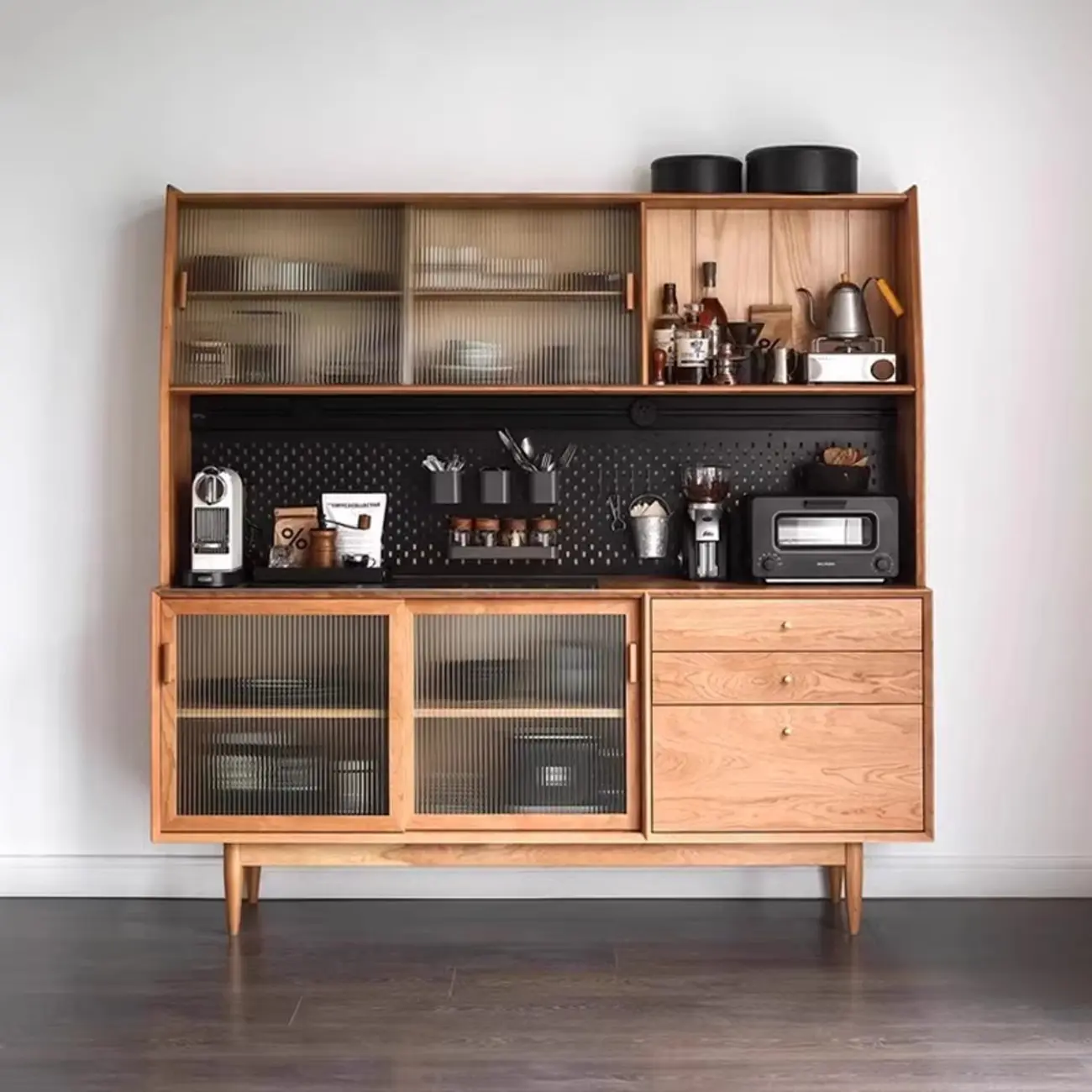 Modern Natural Wood Buffet Cabinet with Cabinets Image - 1 | homeyfad