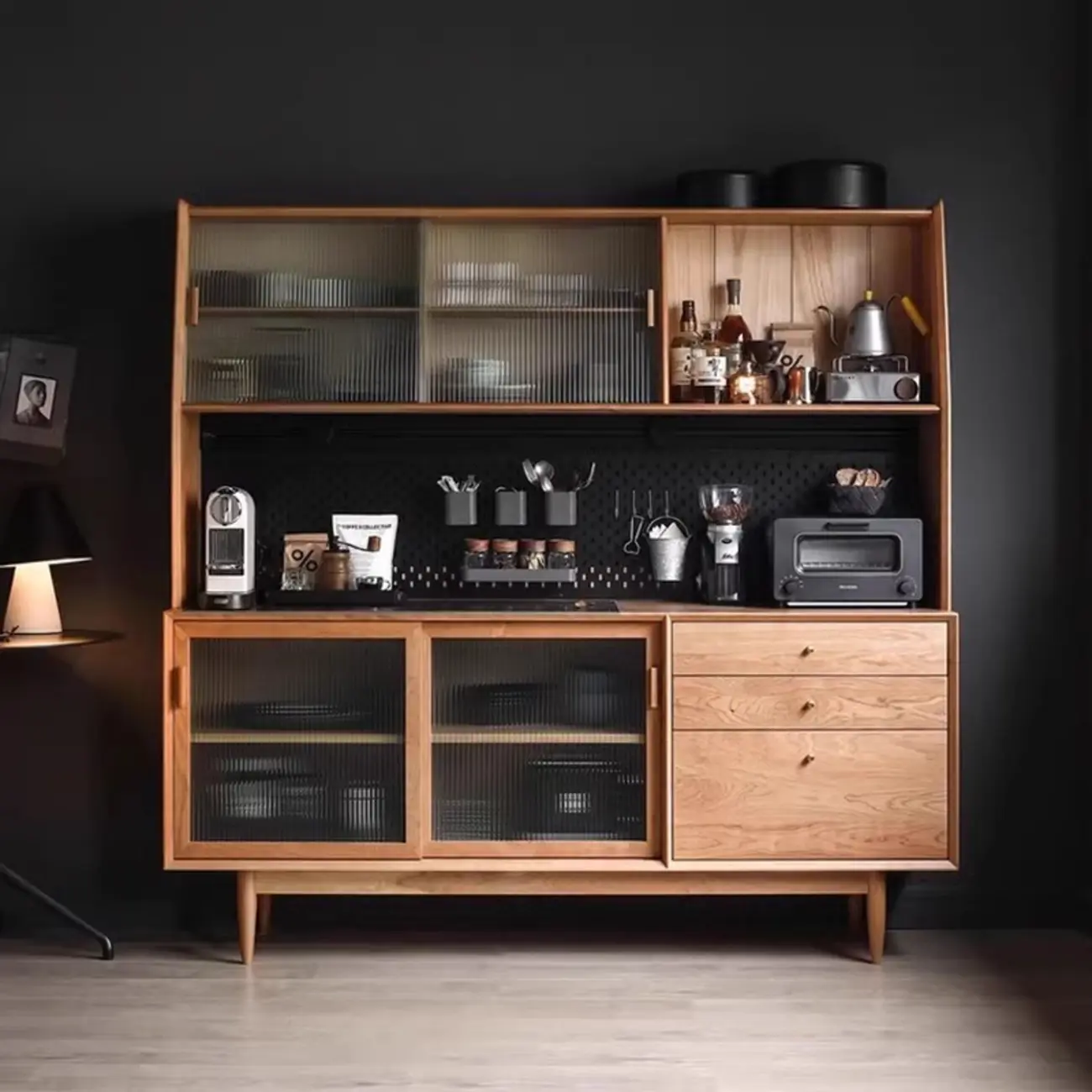 Modern Natural Wood Buffet Cabinet with Cabinets Image - 2 | homeyfad