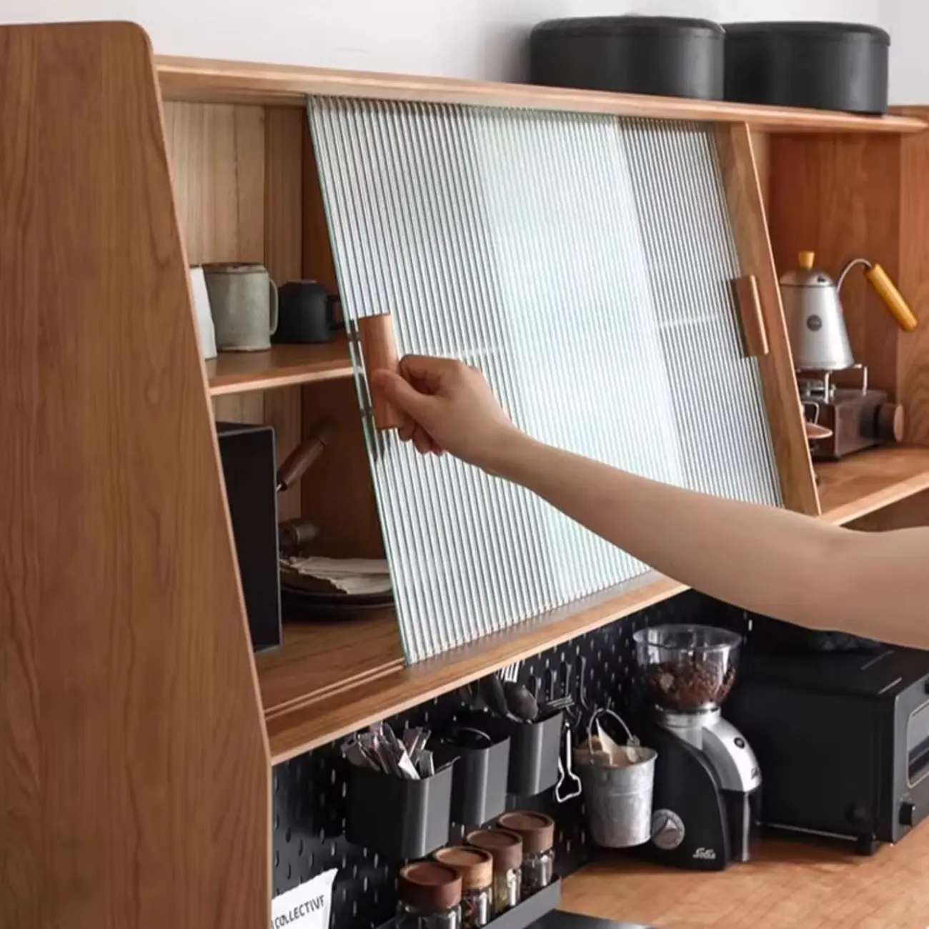 Modern Natural Wood Buffet Cabinet with Cabinets Image - 8 | homeyfad