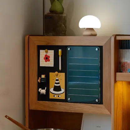 Modern Wood Sideboard with Cabinets and Stone Top Image - 7
