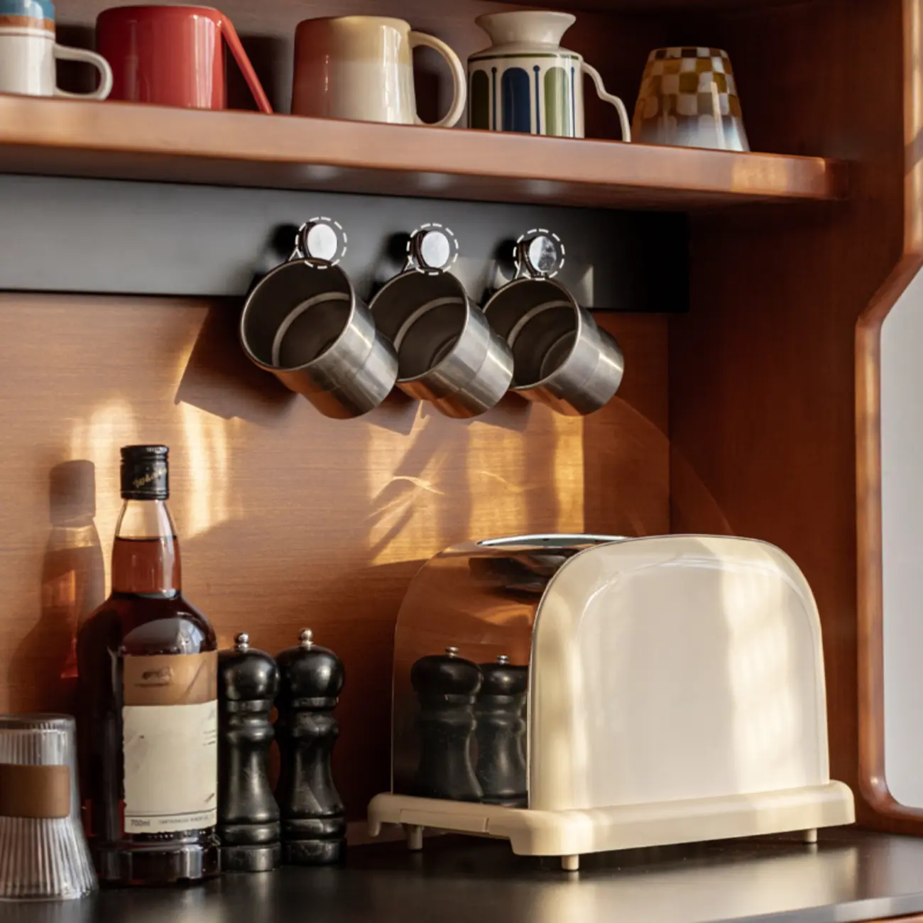 Modern Wooden Buffet Table with Storage Cabinets Image - 5 | homeyfad