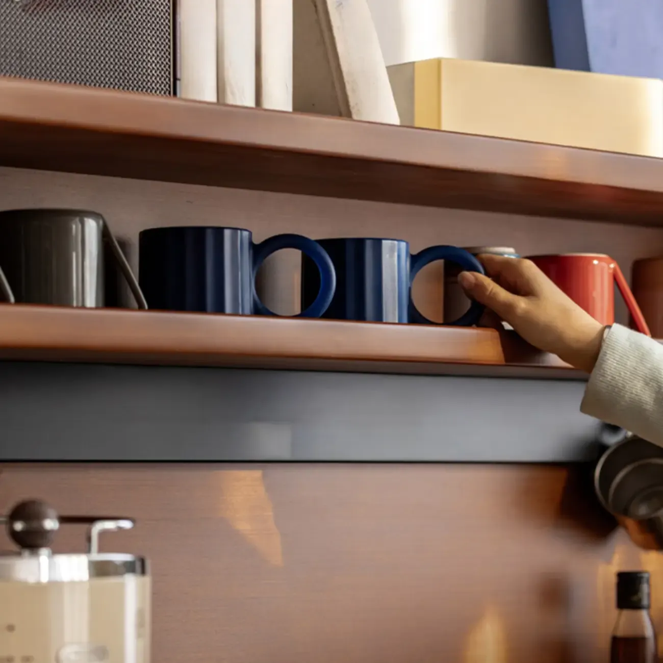 Modern Wooden Buffet Table with Storage Cabinets Image - 9