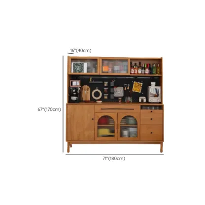 Modern Pine Cherry Wood Narrow Kitchen Sideboard Image - 20