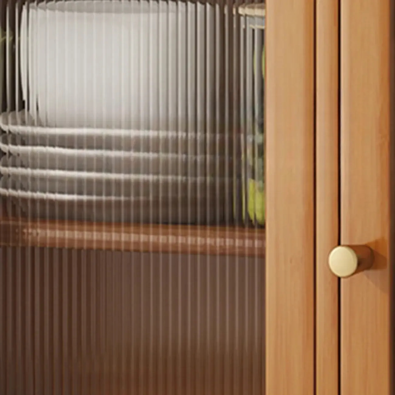 Modern Bamboo Narrow Buffet with Ample Storage Image - 3