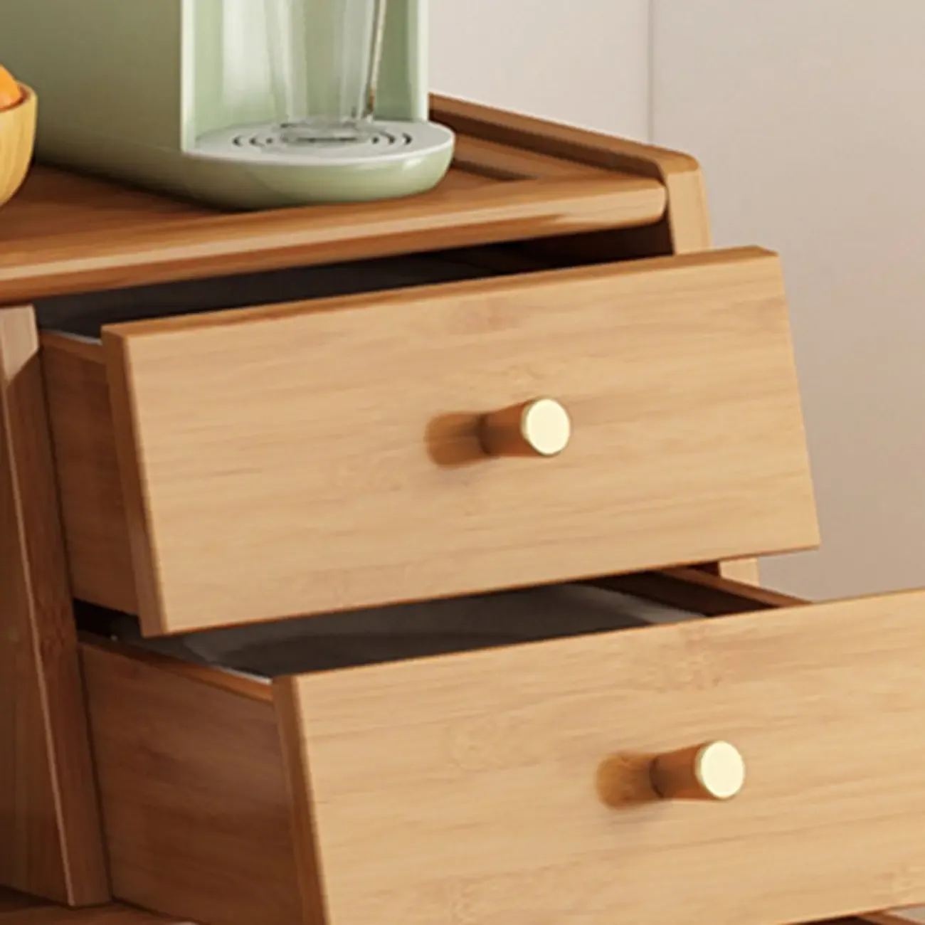 Modern Bamboo Narrow Buffet with Ample Storage Image - 5