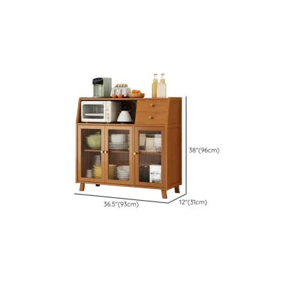 Modern Bamboo Narrow Buffet with Ample Storage #size