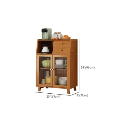 Modern Bamboo Narrow Buffet with Ample Storage Image - 9