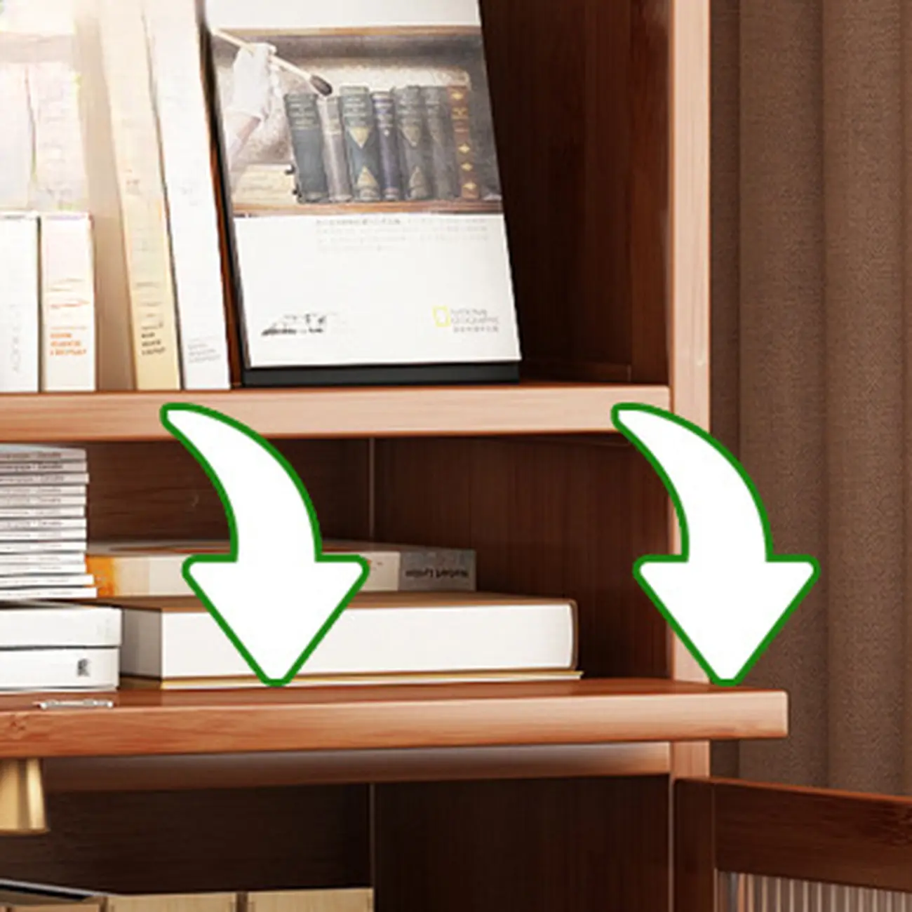 Modern Bamboo Narrow Storage Sideboard with Cabinets Image - 4 | homeyfad