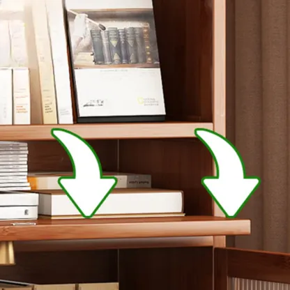 Modern Bamboo Narrow Storage Sideboard with Cabinets Image - 4