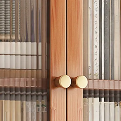 Modern Bamboo Narrow Storage Sideboard with Cabinets Image - 6