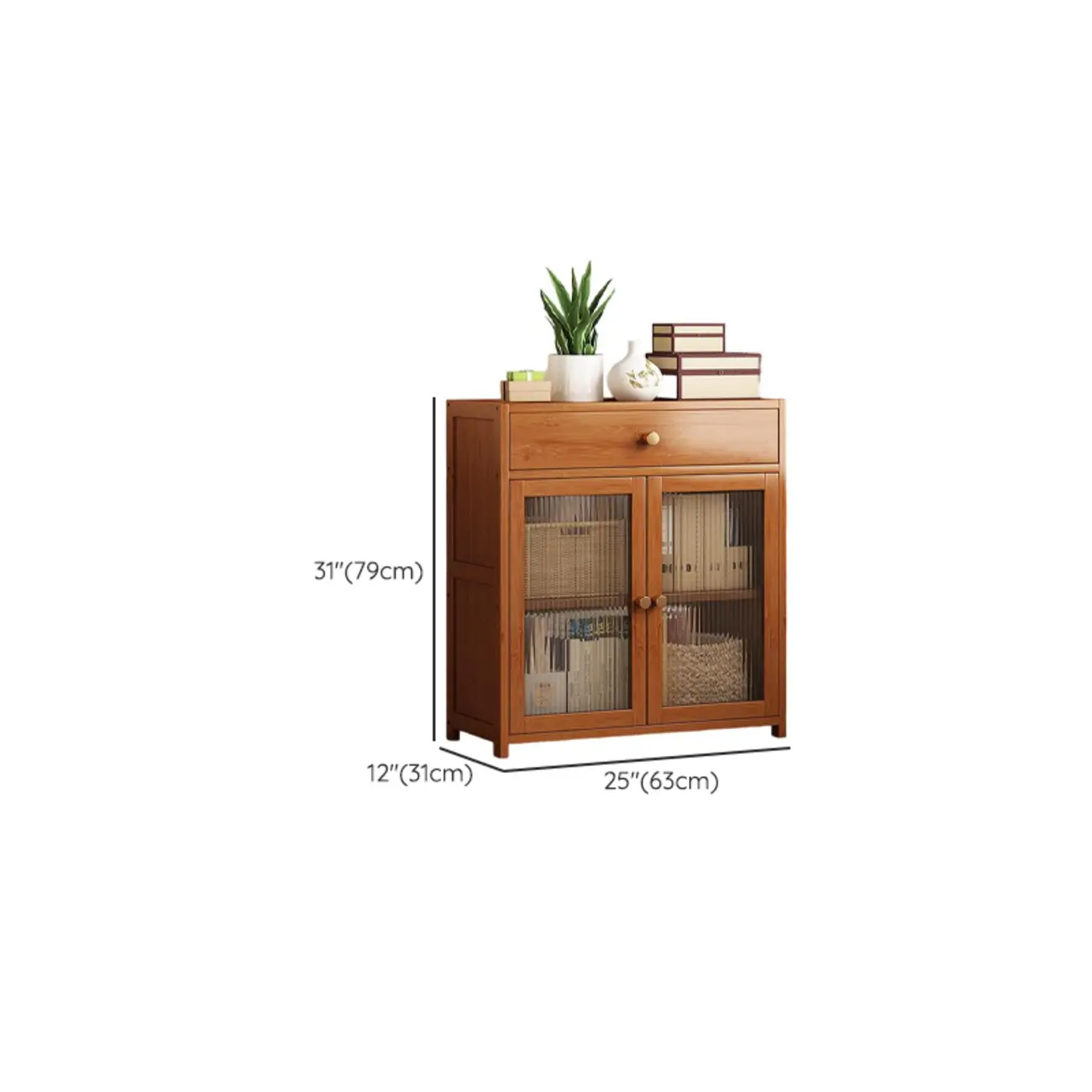 Modern Bamboo Narrow Storage Sideboard with Cabinets #size | homeyfad