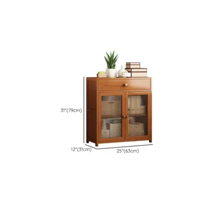 Modern Bamboo Narrow Storage Sideboard with Cabinets #size