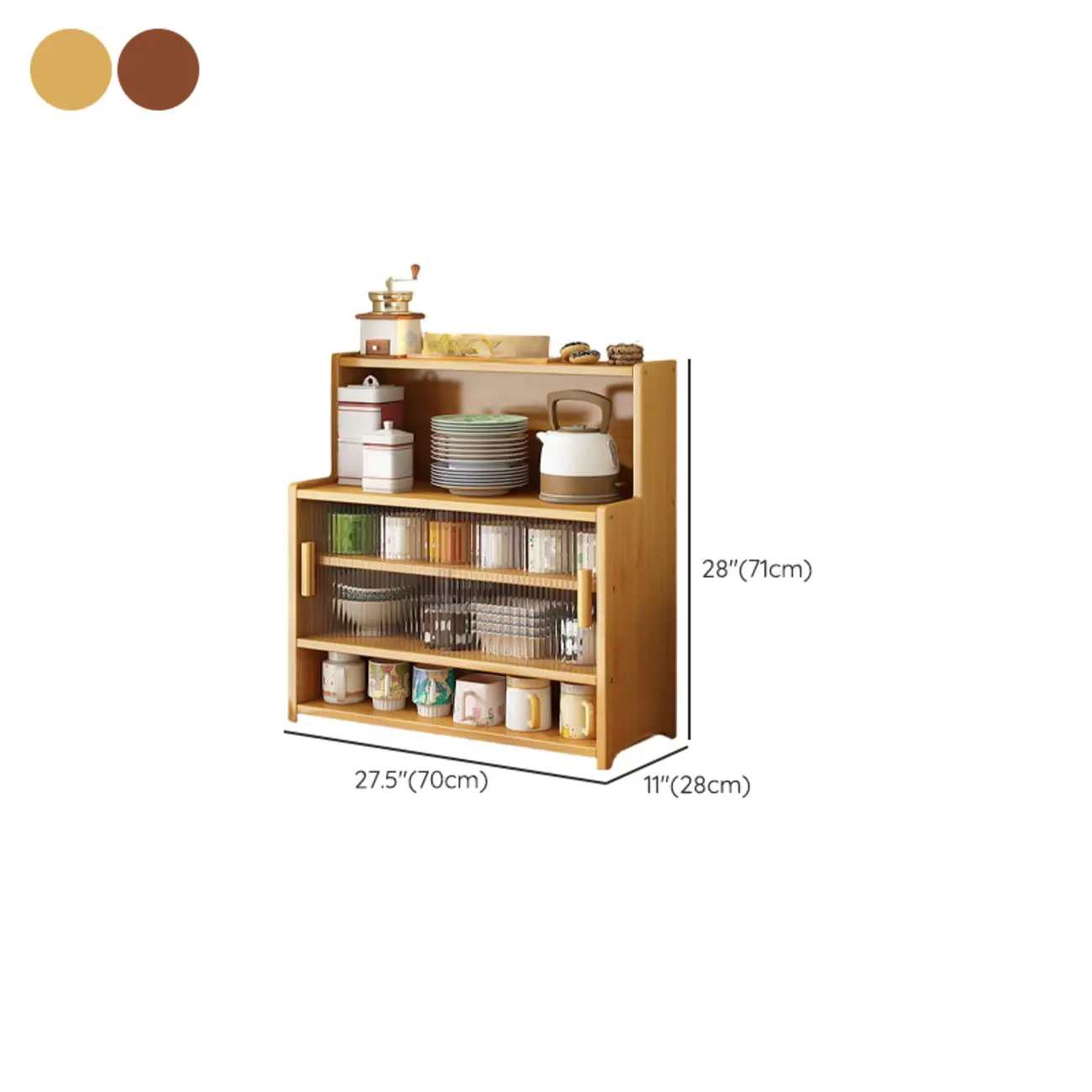 Modern Bamboo Narrow Buffet with Wood Countertop #size | homeyfad