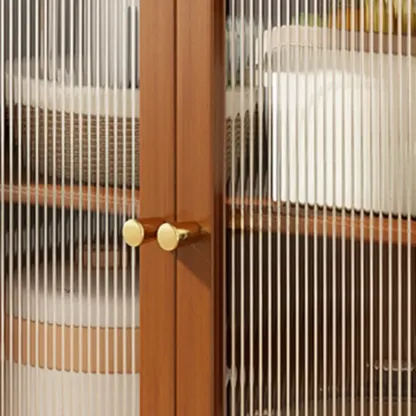 Modern Bamboo Narrow Storage Buffet Cabinet Image - 4