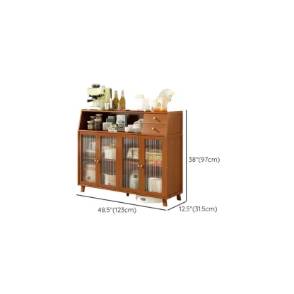 Modern Bamboo Narrow Storage Buffet Cabinet #size