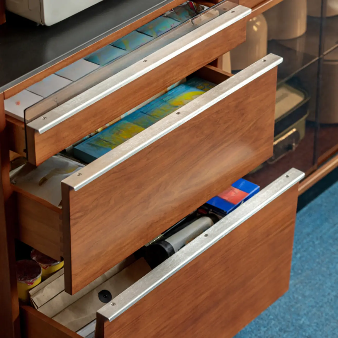 Modern Pine Boxwood Cherry Wood Buffet Sideboard Image - 6 | homeyfad