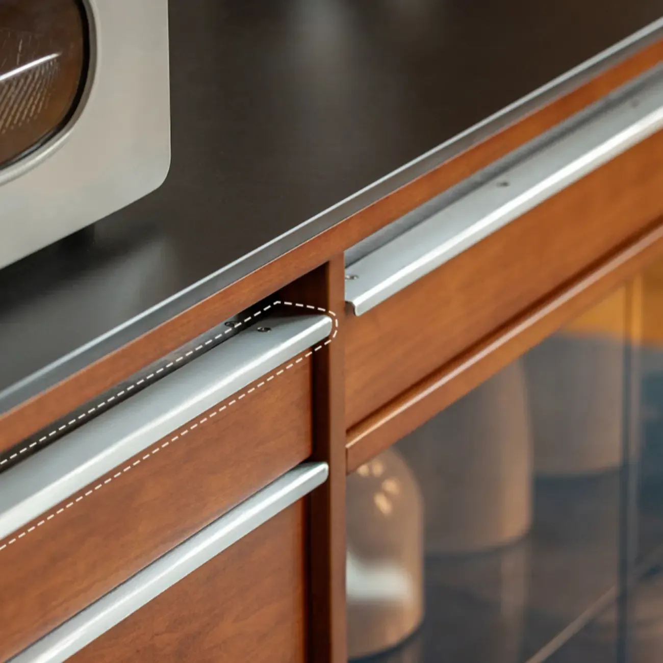 Modern Pine Boxwood Cherry Wood Buffet Sideboard Image - 8