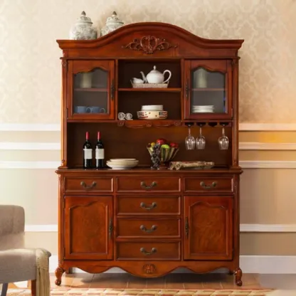 Modern Brown Wood Buffet with Adjustable Shelves Image - 1
