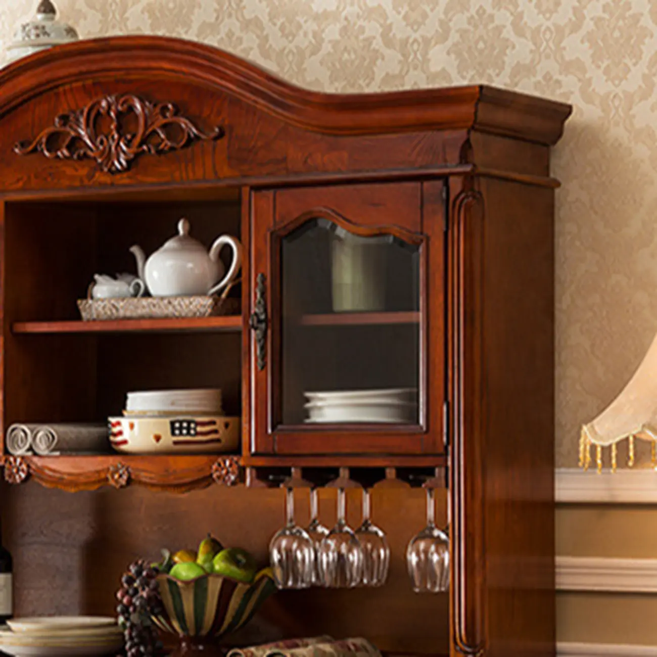 Modern Brown Wood Buffet with Adjustable Shelves Image - 5 | homeyfad