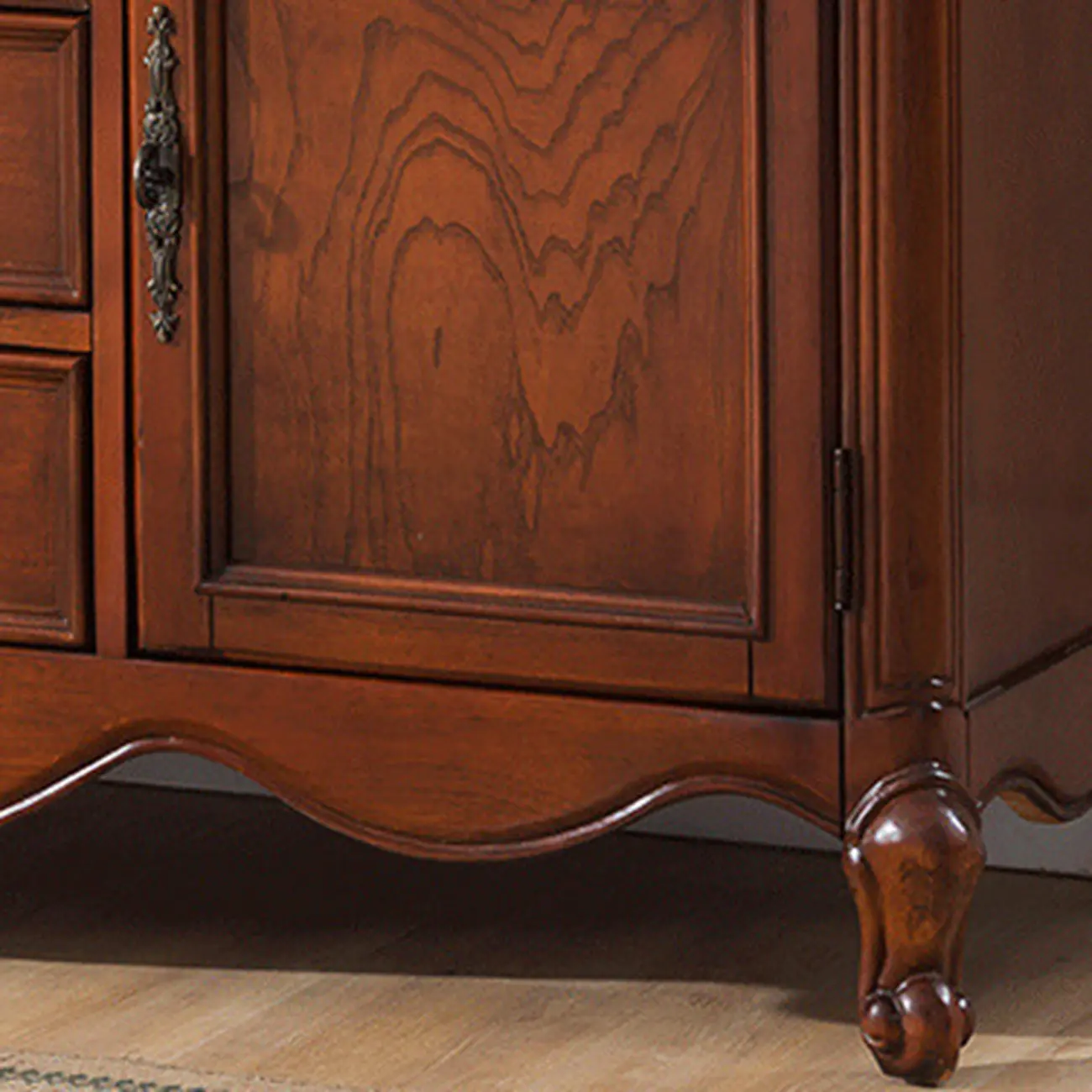 Modern Brown Wood Buffet with Adjustable Shelves Image - 8 | homeyfad