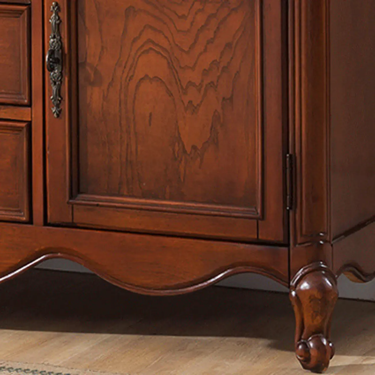 Modern Brown Wood Buffet with Adjustable Shelves Image - 8