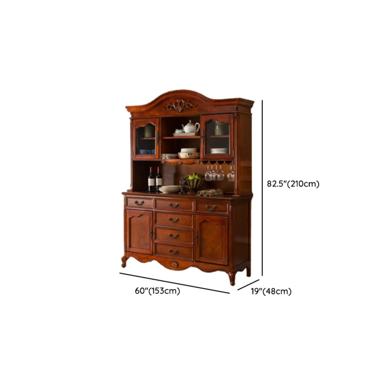 Modern Brown Wood Buffet with Adjustable Shelves Image - 10 | homeyfad